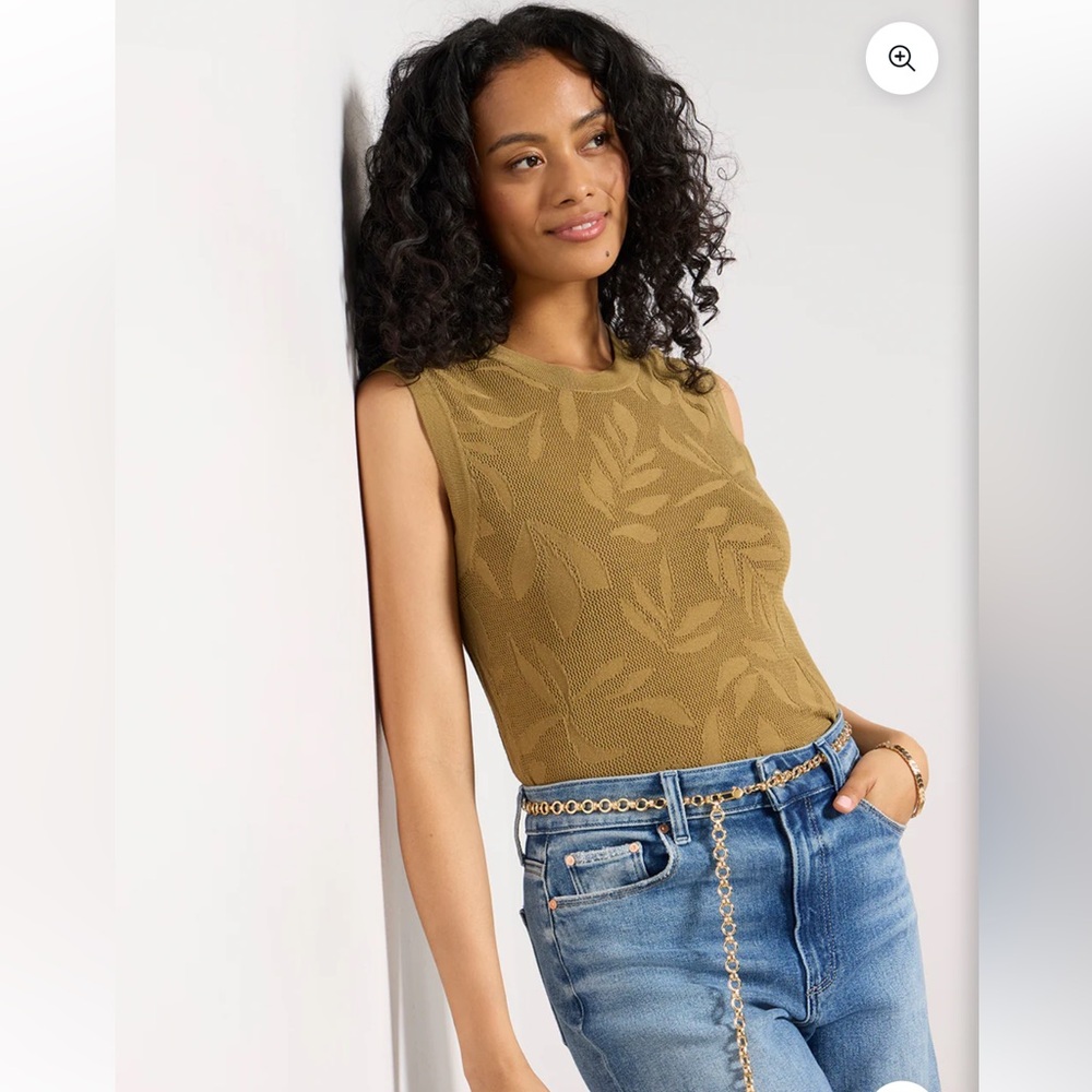 NWT-Zsupply  tibi mesh tank olive green size M - Picture 7 of 9
